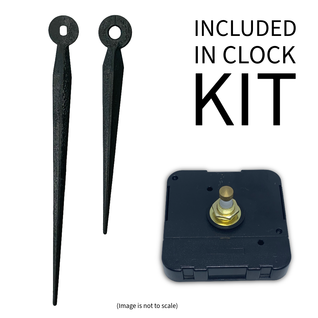 Struck Black - Clock Hand Kit - For Clocks 9" - 10" in Size