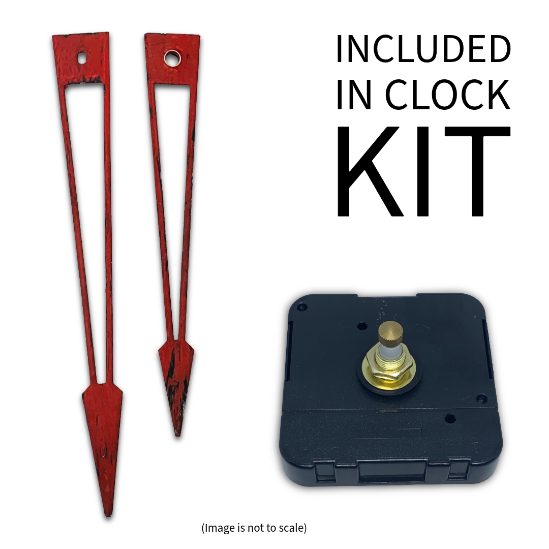 Rustic Red - Clock Hand Kit - For Clocks 13" - 14" in Size