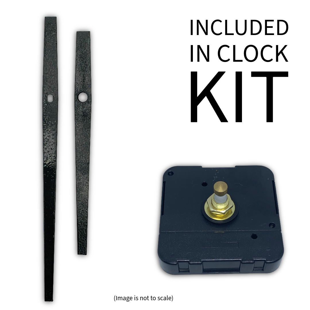 Struck Black- Clock Hand Kit - For Clocks 9" - 10" in Size